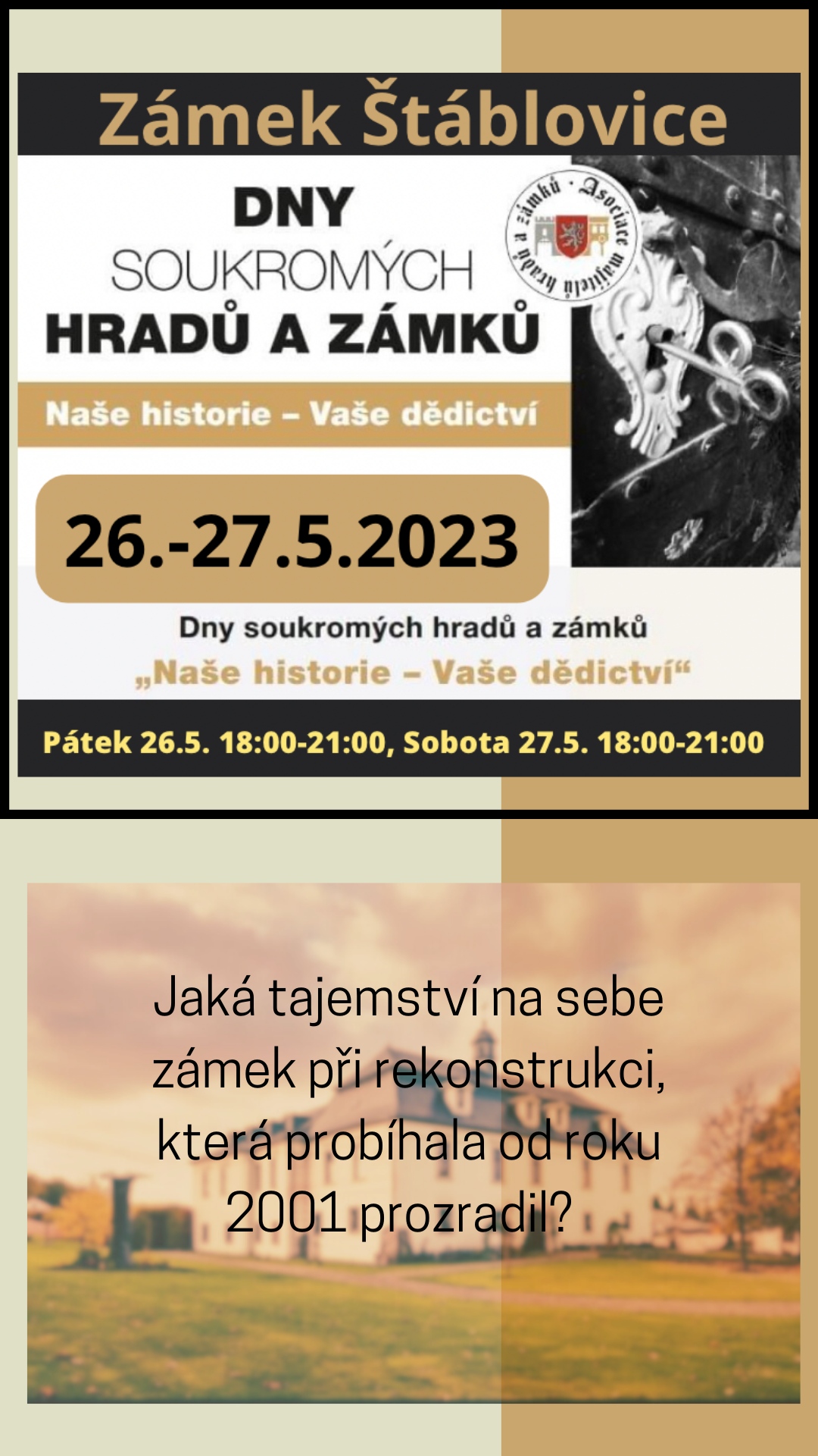 Speciální kastelánské prohlídky zámku